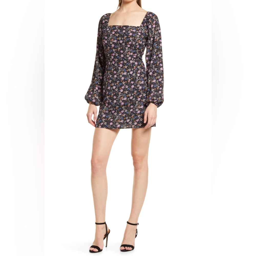 All In Favor Back Cutout Long Sleeve Minidress -Size small